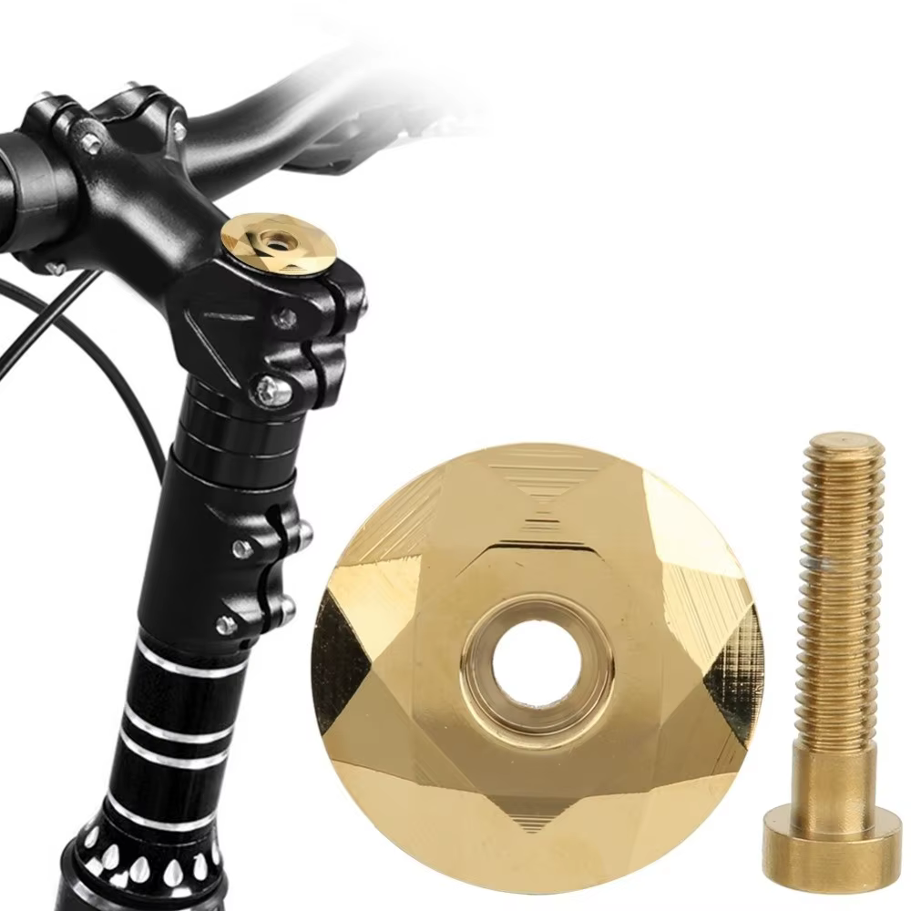 Capuchon supérieur de potence de vélo en alliage d'aluminium et acier avec boulon, doré et coloré, pour fourches de VTT de 28,6 mm de diamètre