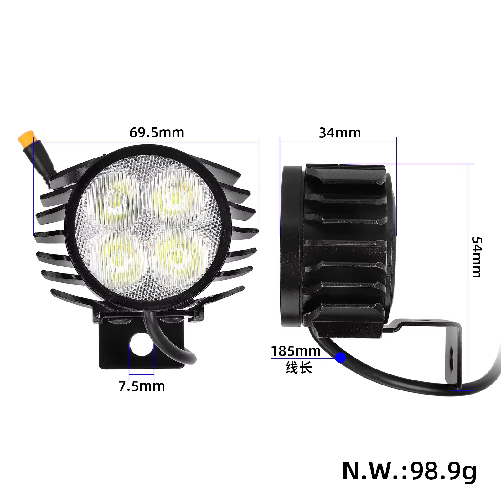 Phares d'origine à haute luminosité pour pièces de Scooter électrique Kukirin G2 Pro/G2 Pro DB 2024/G2 Max