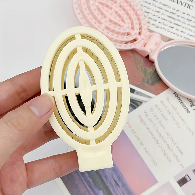 Brosses à cheveux de voyage pliables avec miroir, brosse à cheveux de poche pliante Portable, Mini peigne à cheveux, peigne de Massage pour cheveux de taille compacte