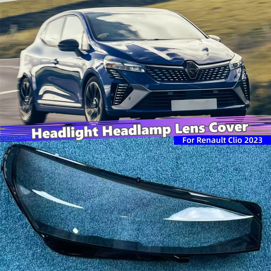 Pour Renault Clio 2023 : Coque de lentille de phare avant, verre de phare, couvercle de phare avant, accessoire automobile