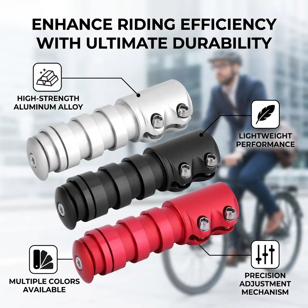 Extension de tige de vélo de montagne en alliage d'aluminium, nouvelle haute qualité, facile à utiliser, support de tige de guidon réglable et Durable pour vélos
