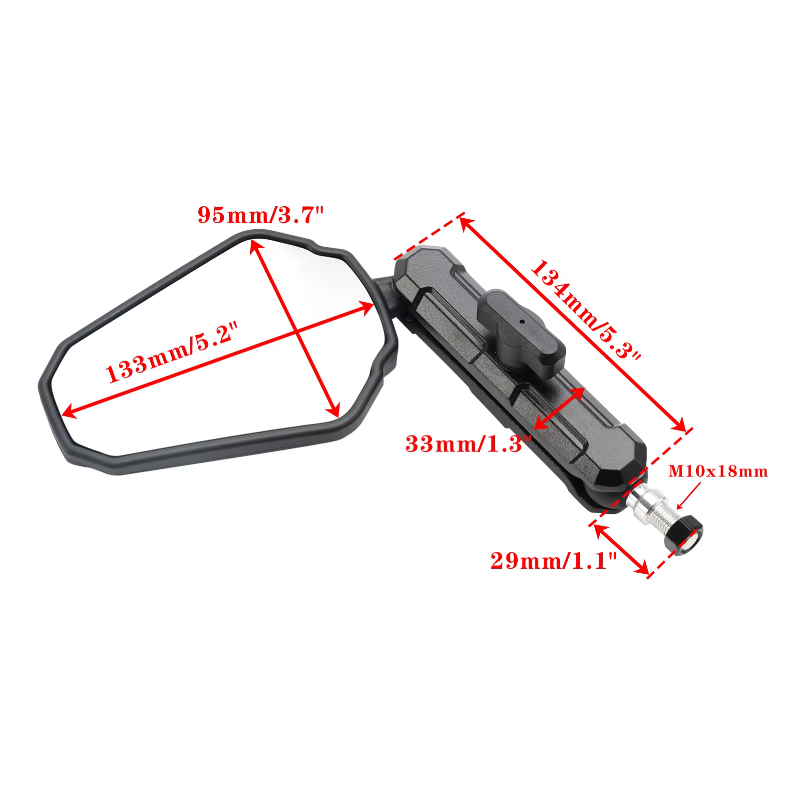 Kit de rétroviseurs Enduro à bras long Artudatech pour vélos de sport d'aventure