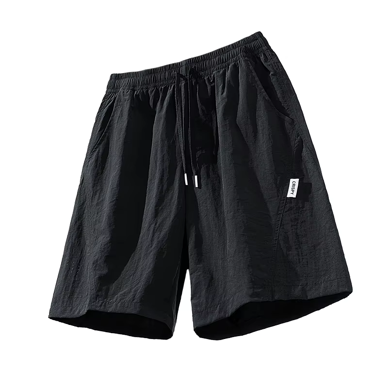Shorts de trekking fins pour hommes, d'été, à séchage rapide, en soie glacée, avec cordon de serrage, style salopette ample, tendance mode