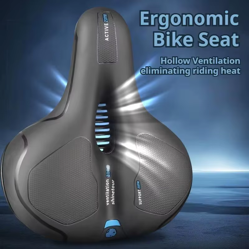 Hollow Breathable Bike Seat Shock Absorbing Comfort Big Butt Bicycle For Men Women Road Cycling Safety Accessory