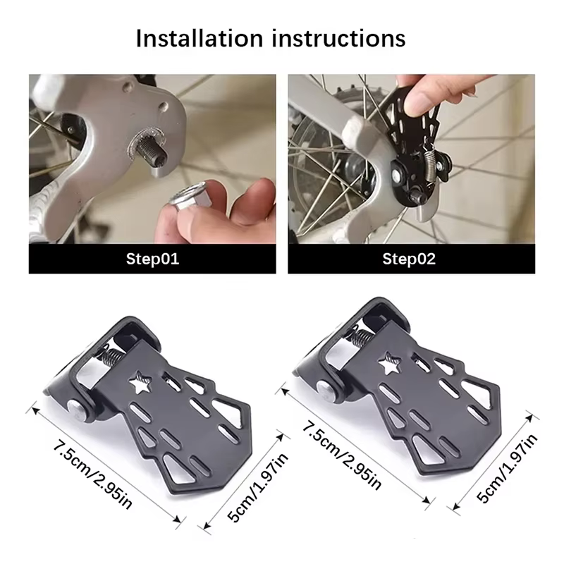 Repose-pieds pliables pour siège arrière de vélo