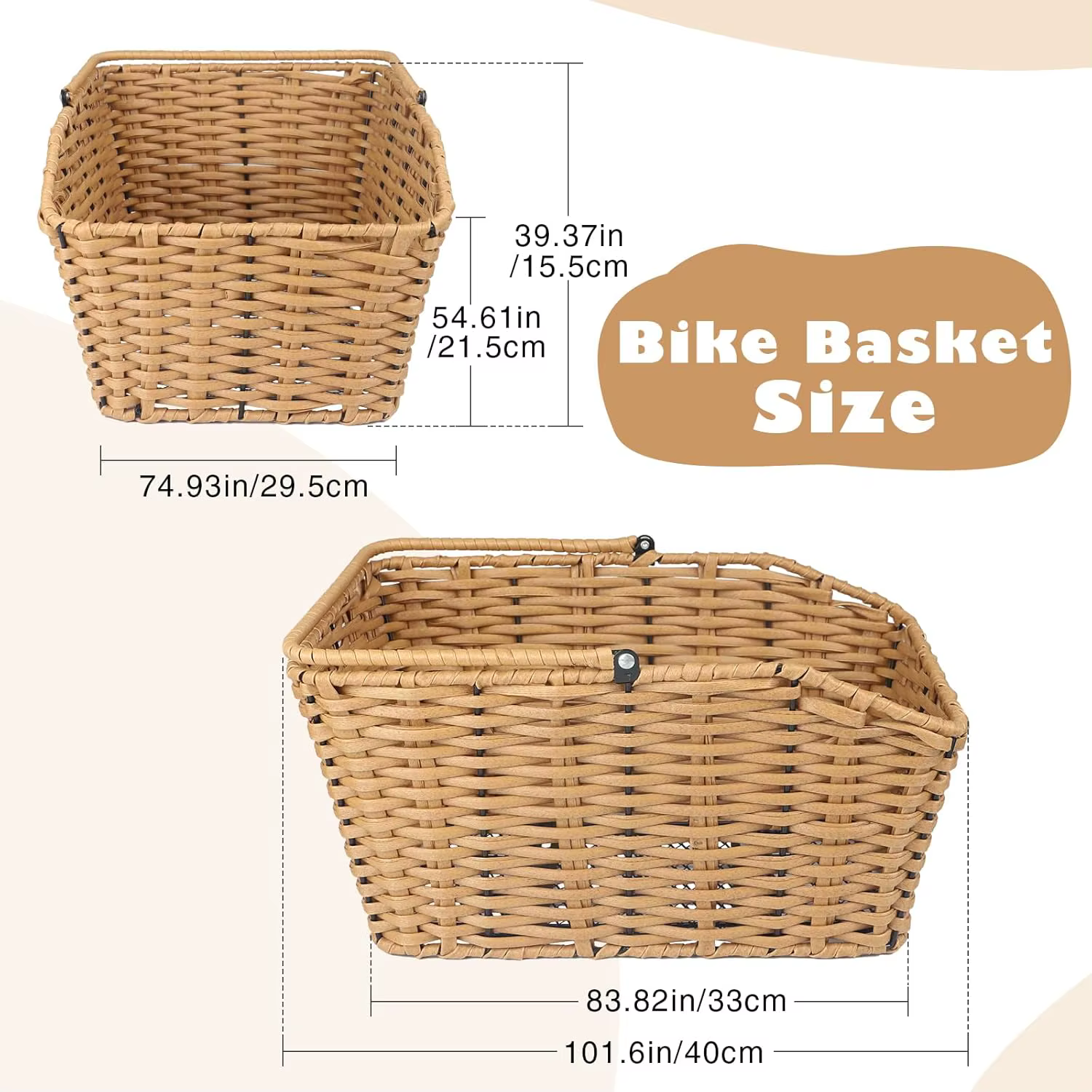 Mir arrière de vélo tissé de grande capacité avec outils d'installation