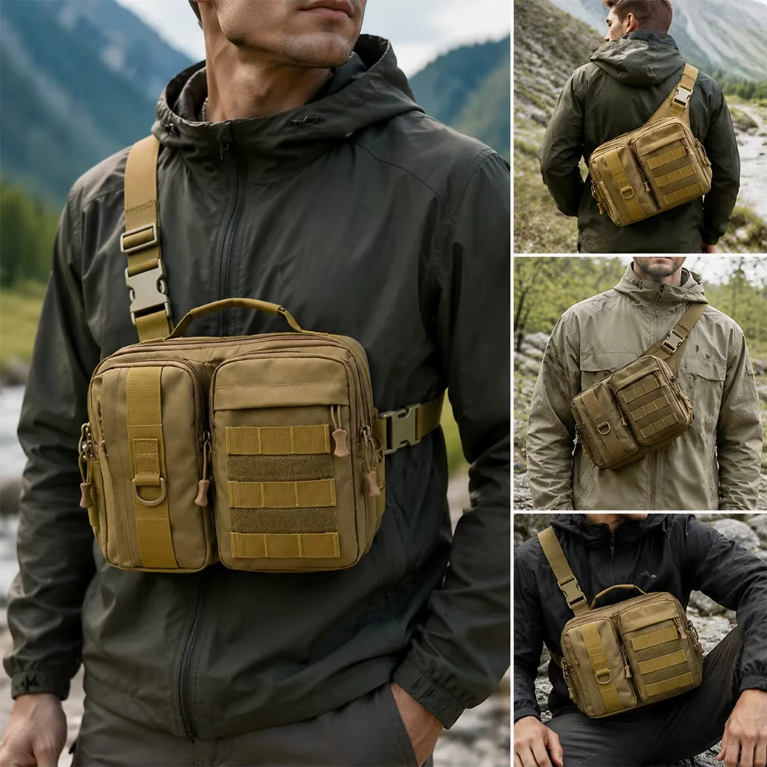 Sac à bandoulière tactique TINSOL pour homme
