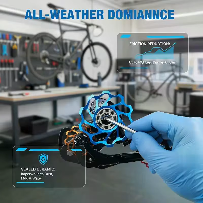 Roue de guidage de dérailleur arrière de vélo 11T 13T en alliage d'aluminium
