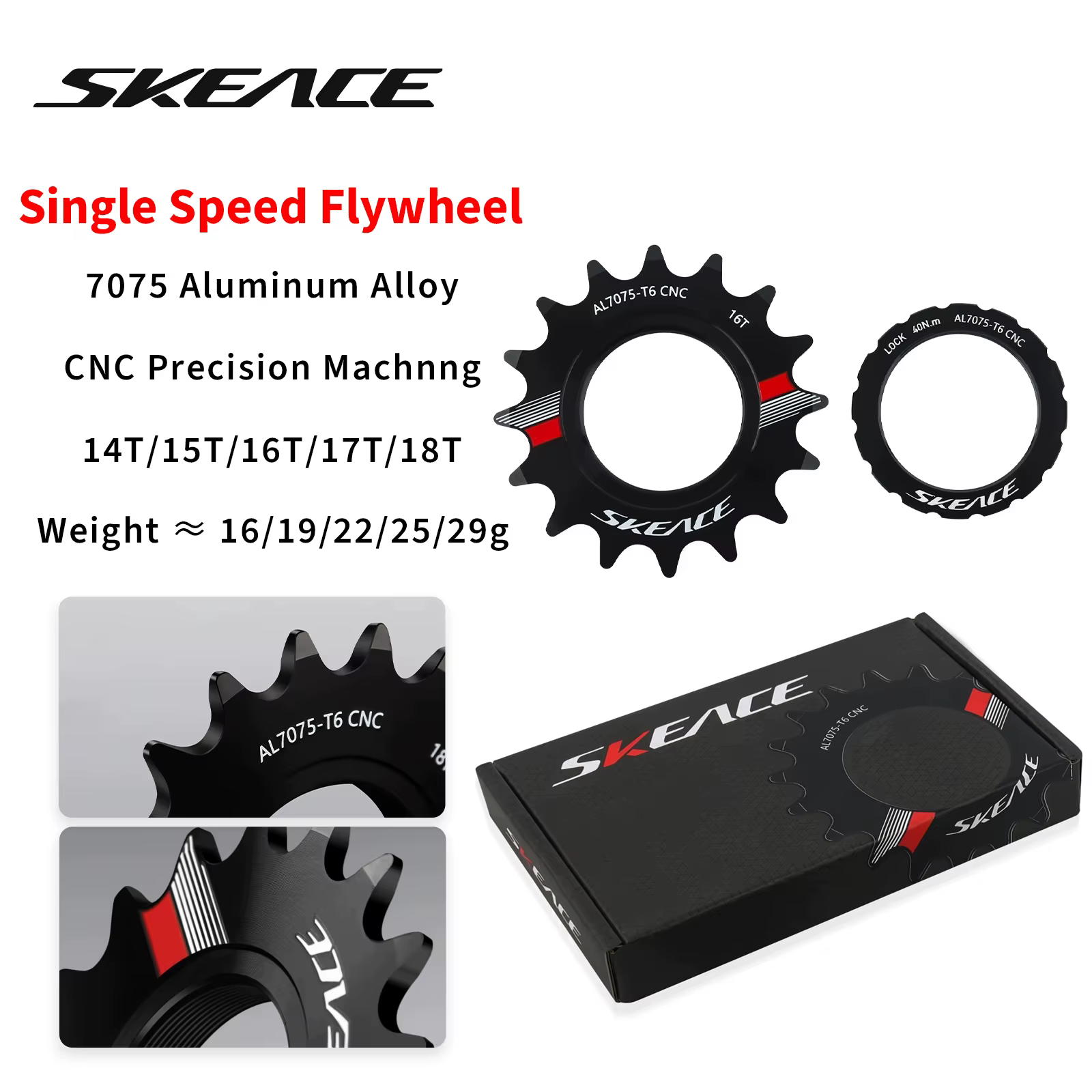 SKEACE vélo à pignon fixe 13T 14T 15T 16T 17T 18T cyclisme Cog Fixie piste