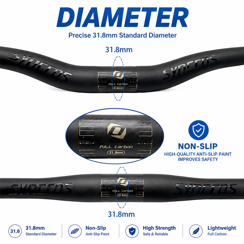 Guidon plat en carbone intégral pour VTT 31
