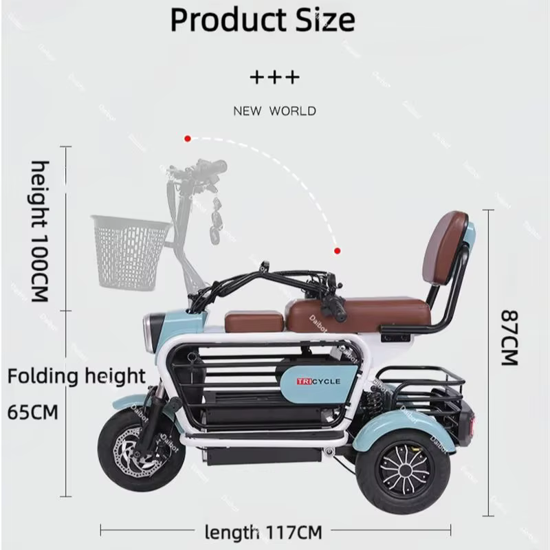 Tricycle Électrique Pliable à 3 Roues pour Adulte