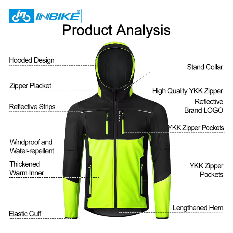 INBIKE hiver hommes coupe-vent veste chaud polaire cyclisme vestes avec poches imperméable vélo
