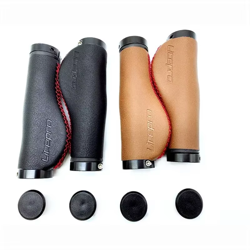 LITEPRO guidon de vélo pliant Double poignée de verrouillage pour Brompton 22.2mm poignées en cuir Vintage faites à la