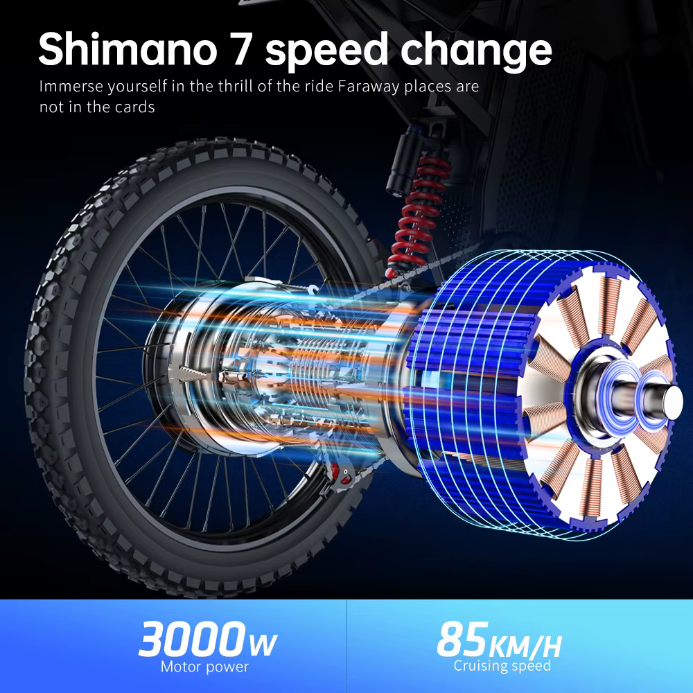 EKX X21 Max motos électriques 3000W moteurs sans engrenage sans brosse 60V30AH vitesse de la batterie au Lithium 85Kmh adulte hors route Ebike