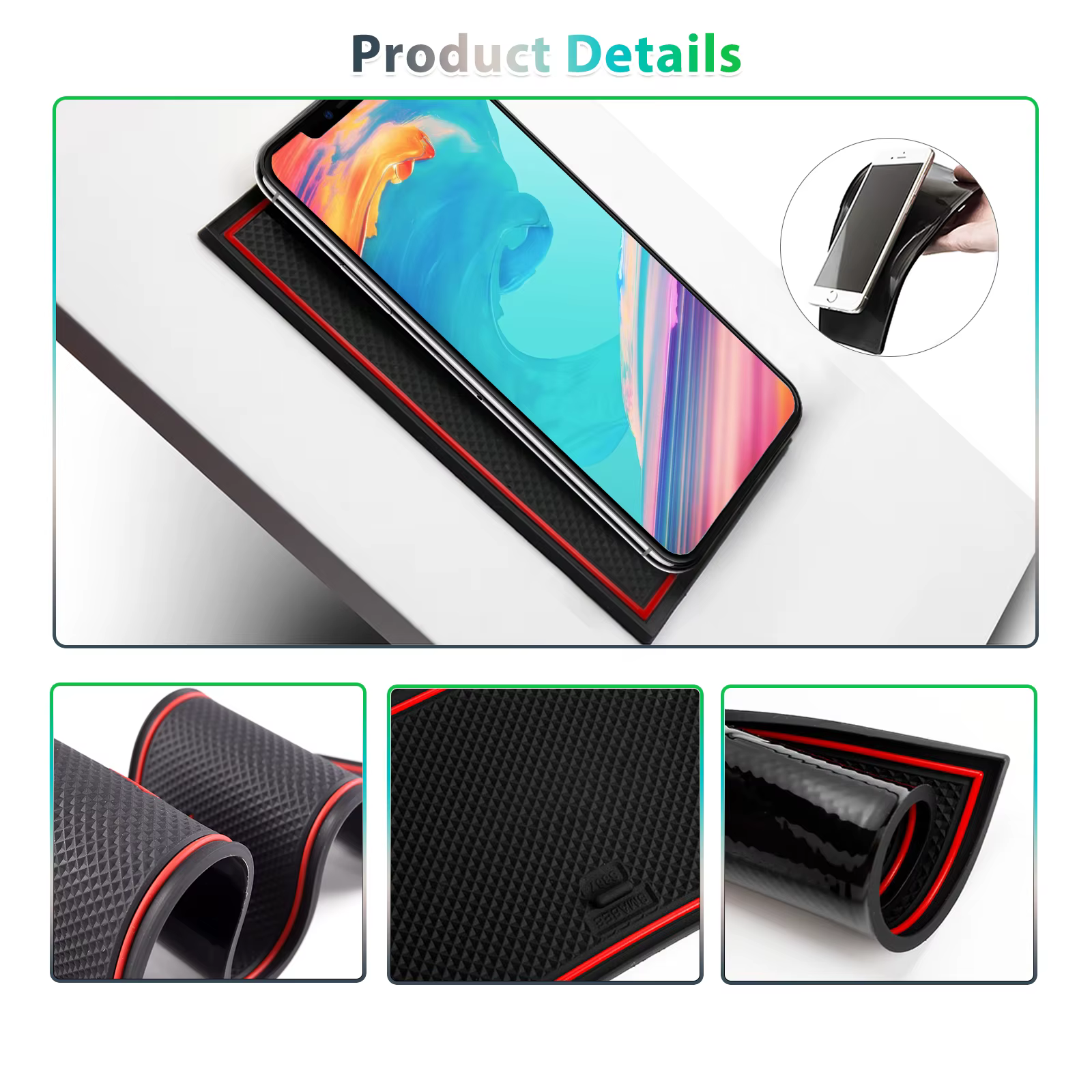 RUIYA pour 2024 2025 Renault Scenic E-tech Electric Car Door Groove Mat Anti-slip Slot Pad Auto Renault Scenic 2024 Accessories