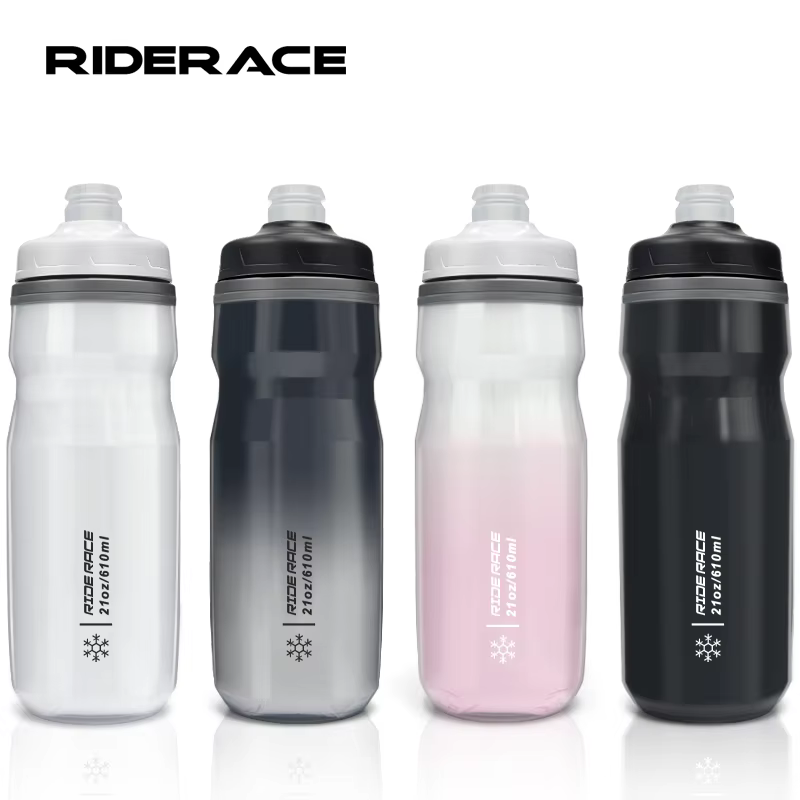 RIDERACE bouteille d'eau de vélo isolé thermique 610ml Sport de plein air cyclisme double couche Portable vtt