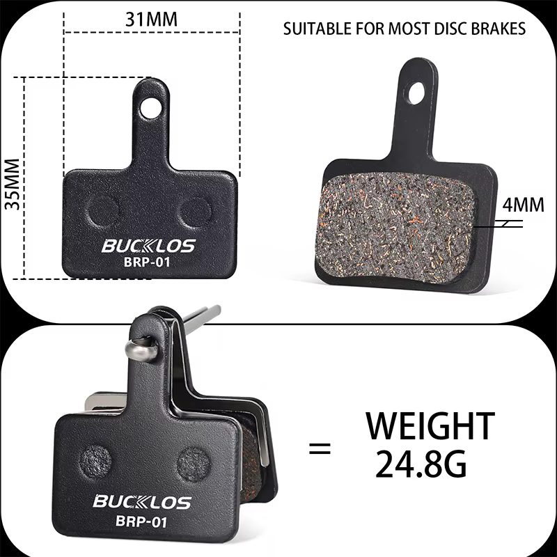 BUCKKub-Plaquettes de frein à disque semi-métalliques pour vélo de montagne