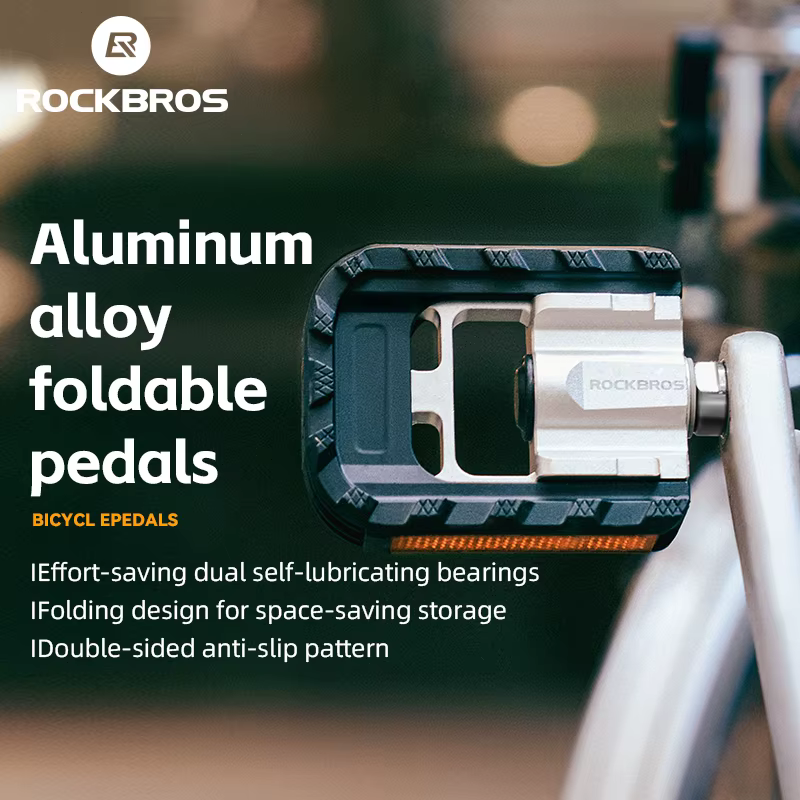 ROCKBROS pédales de vélo pliable vtt pédale aluminium anti-dérapant