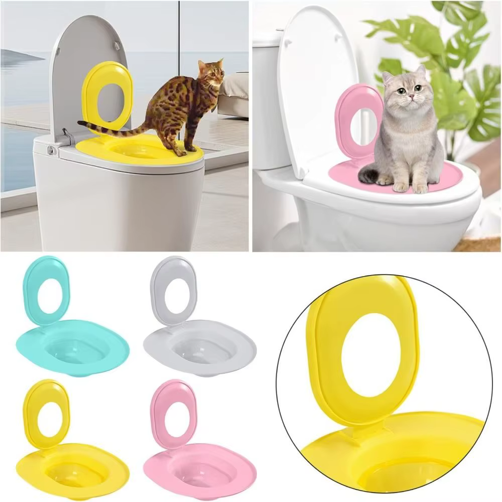 Système d'entraînement aux toilettes pour chats, Kit d'entraînement aux toilettes pour chats, enseigner à utiliser, siège de toilette réutilisable, Kit d'entraînement, outil de siège d'entraînement