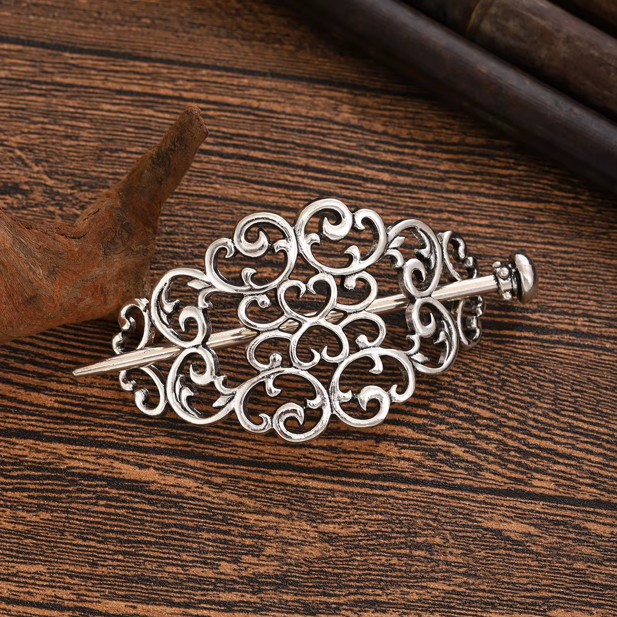 1pc mode Vintage argent filigrane cheveux toboggan complexe défilement conception gothique Style médiéval accessoire de cheveux parfait académique