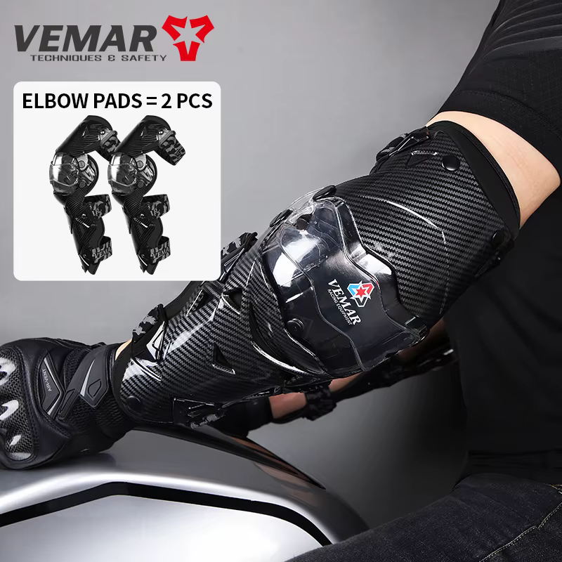 VEMAR E-18H protecteurs de coude de Motocross équipement de moto pour hommes et femmes coque rigide et coussinets absorbant les chocs