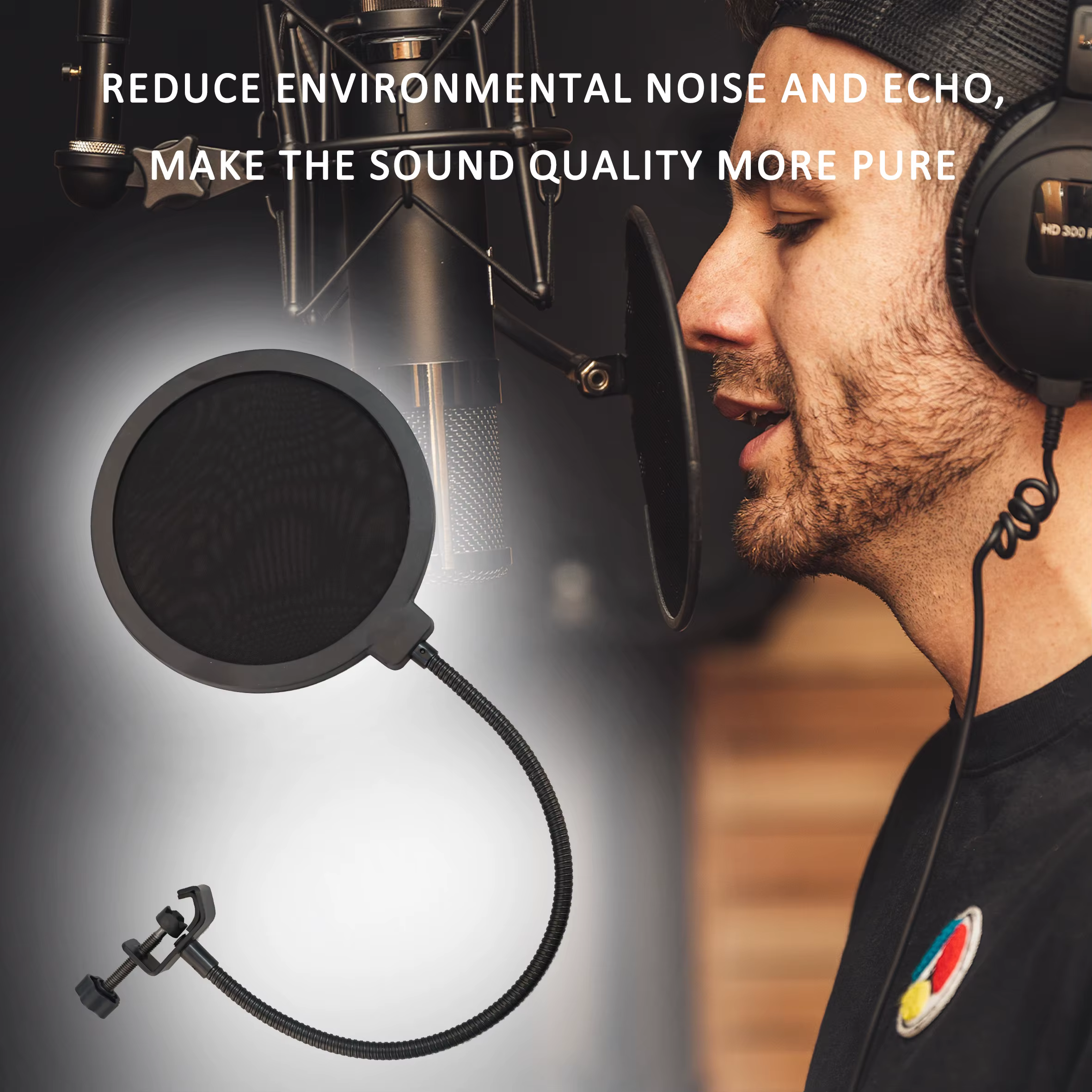 Pare-brise universel pour condensateur d'enregistrement de studio, accessoires de microphone, filtre à pop en métal