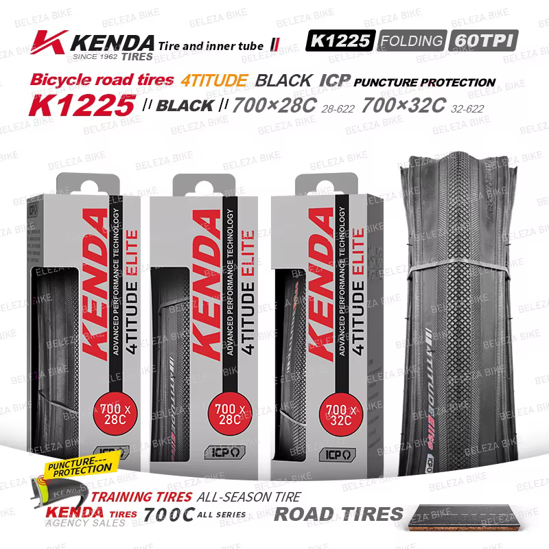 2 pièces KENDA K1225 pneu de vélo de route 700x28C 700x32C