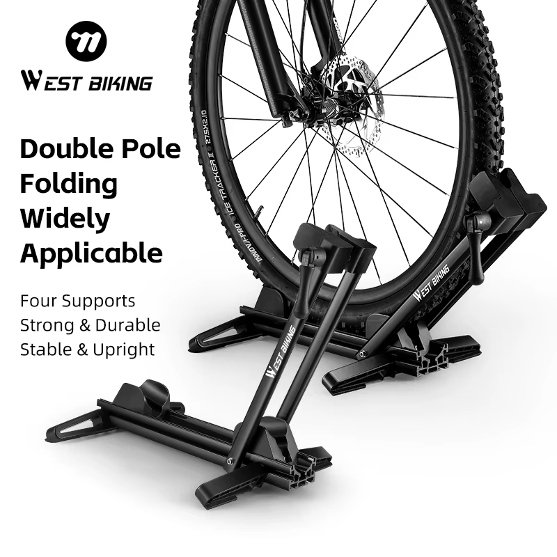 WEST BIKING-Support de stationnement pliable à double pôle T1 pour vélo