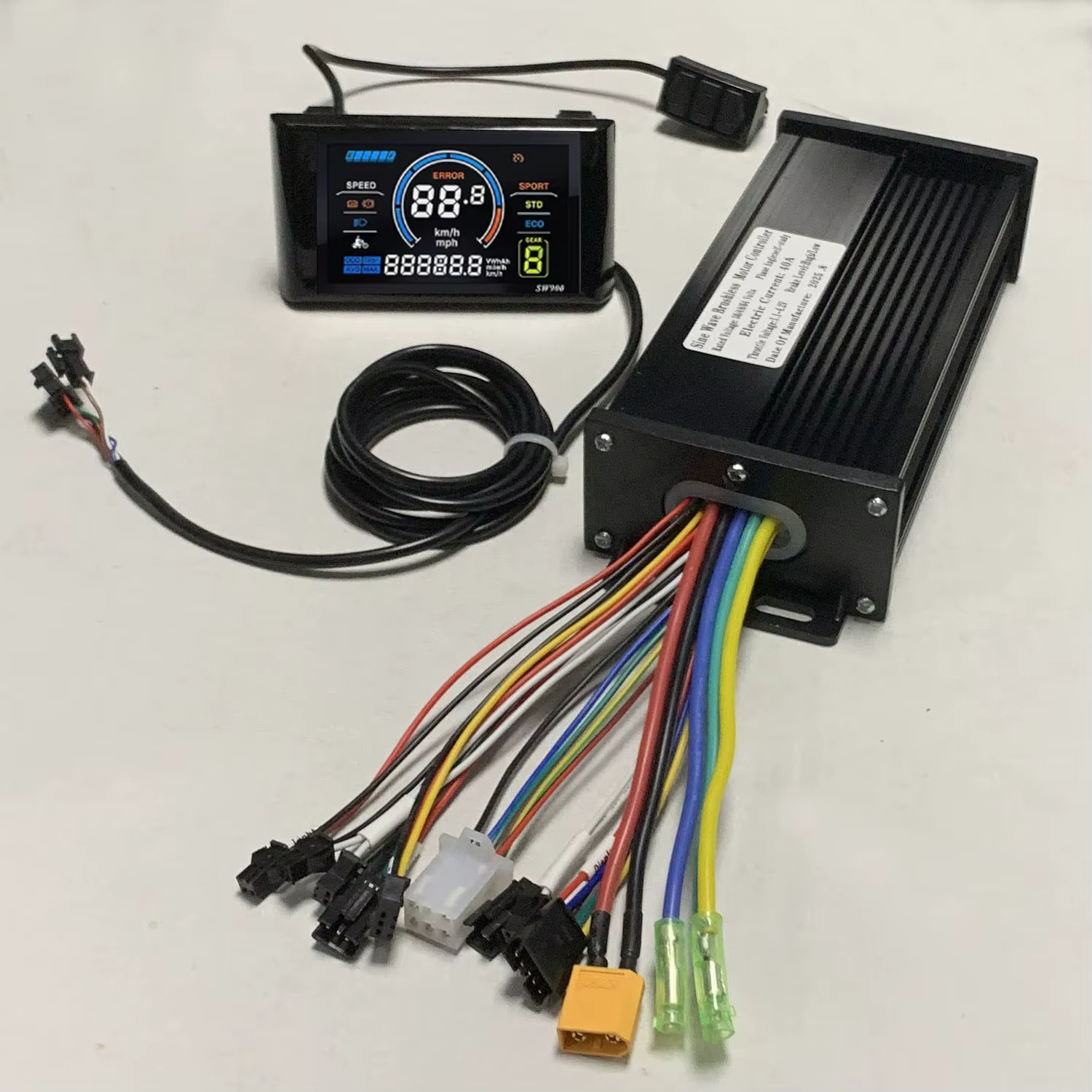 Contrôleur d'onde sinusoïdale de moteur sans balais de vélo électrique 36V 48V 60V 40A 1000W 1500W 2000W avec écran LCD couleur S900 pour Scooter e-mountain