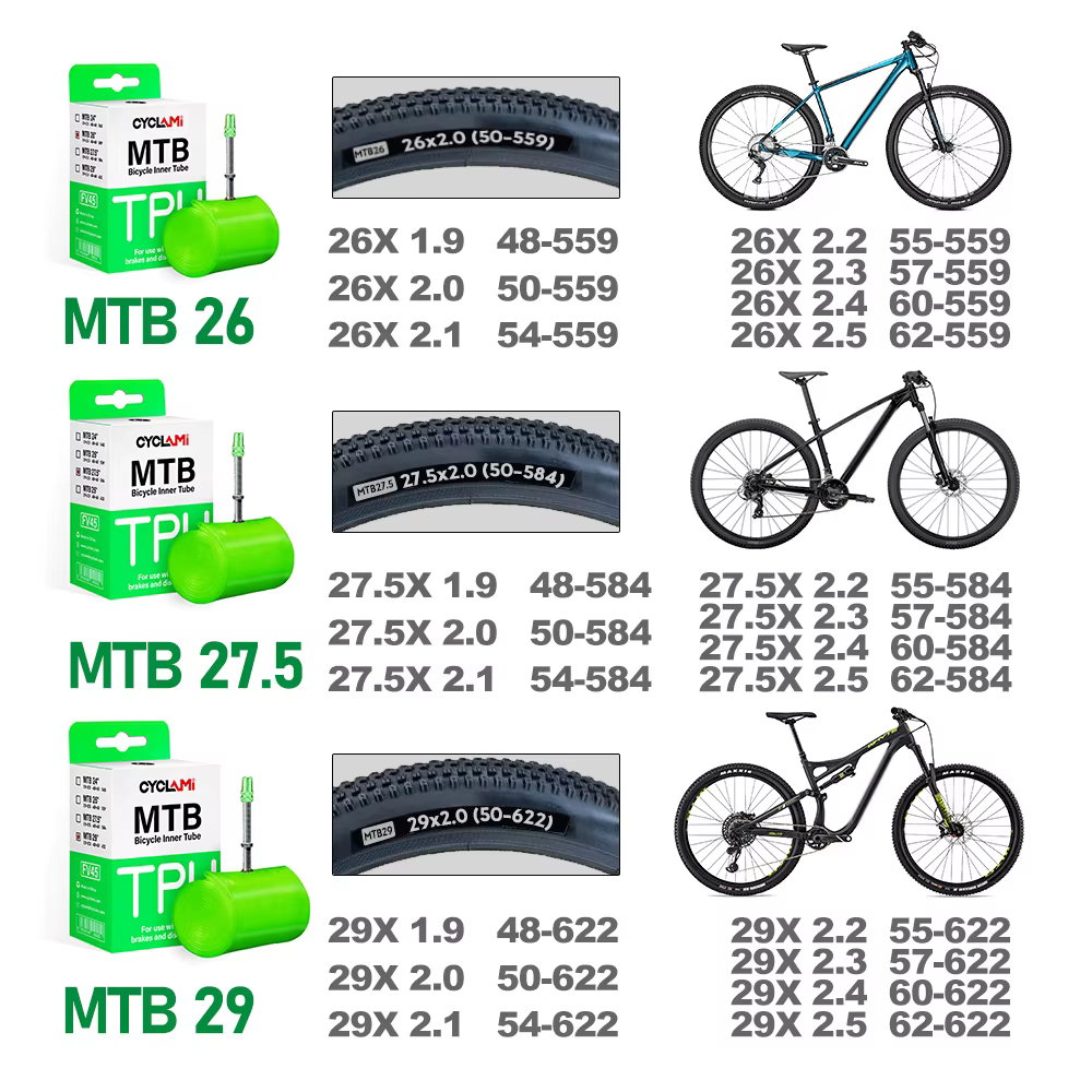 Chambre à air de vélo ultralégère CYCLAMI 26 27