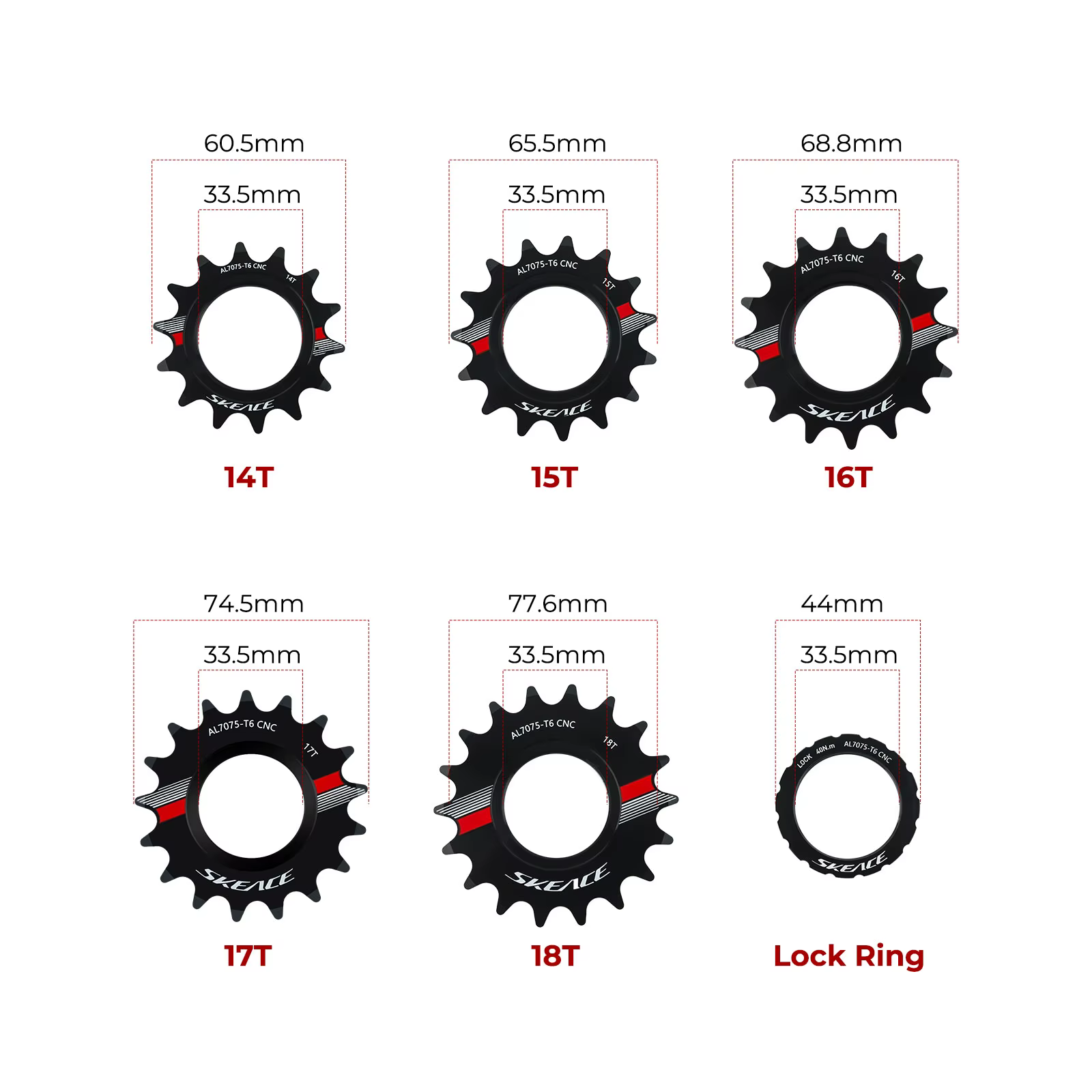 SKEACE vélo à pignon fixe 13T 14T 15T 16T 17T 18T cyclisme Cog Fixie piste