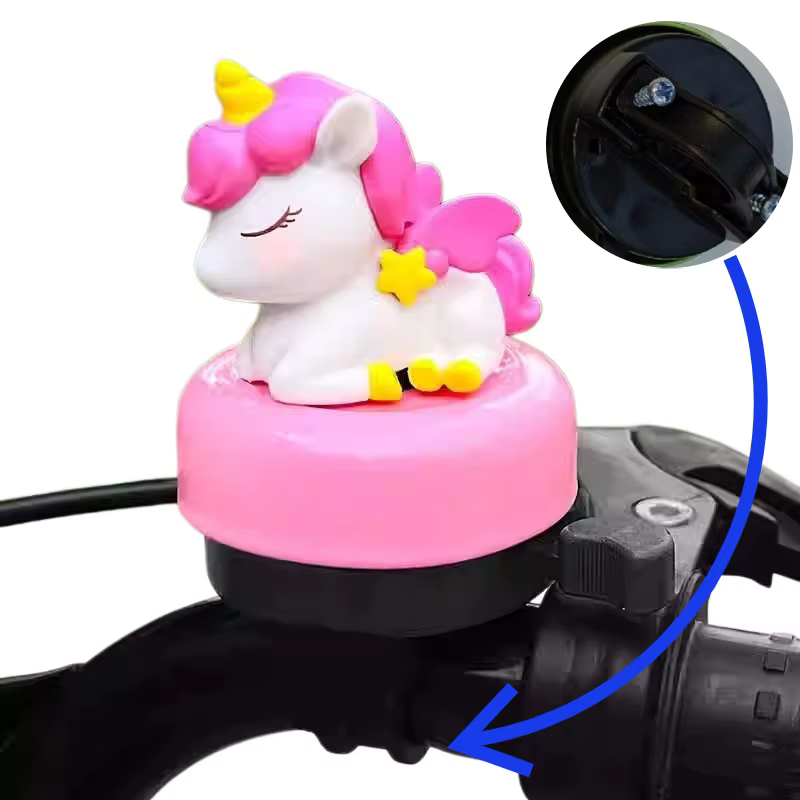 Sonnette de vélo licorne de dessin animé mignonne