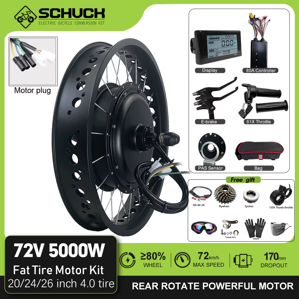 Kit de conversion pour vélo électrique 72V 5000W
