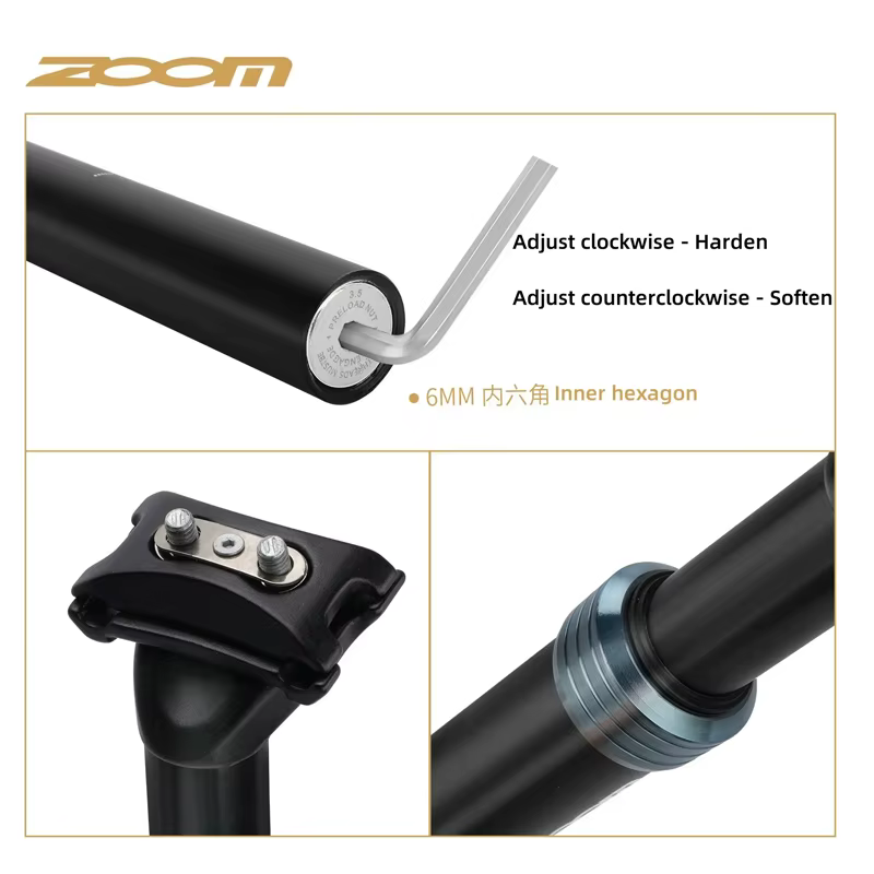ZOOM tige de selle de vélo 27.2/28.6/30.0/30.4/30.9/31.6/33.9mm