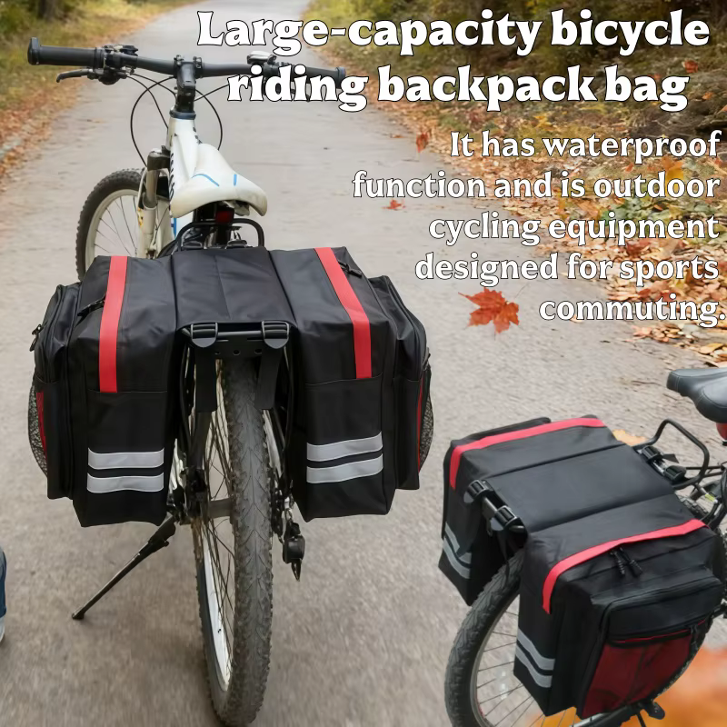 Sac de bagages pour porte-bagages arrière de vélo à double face haute capacité avec sac de voyage durable pour le cyclisme, les trajets quotidiens, les excursions et les voyages à vélo