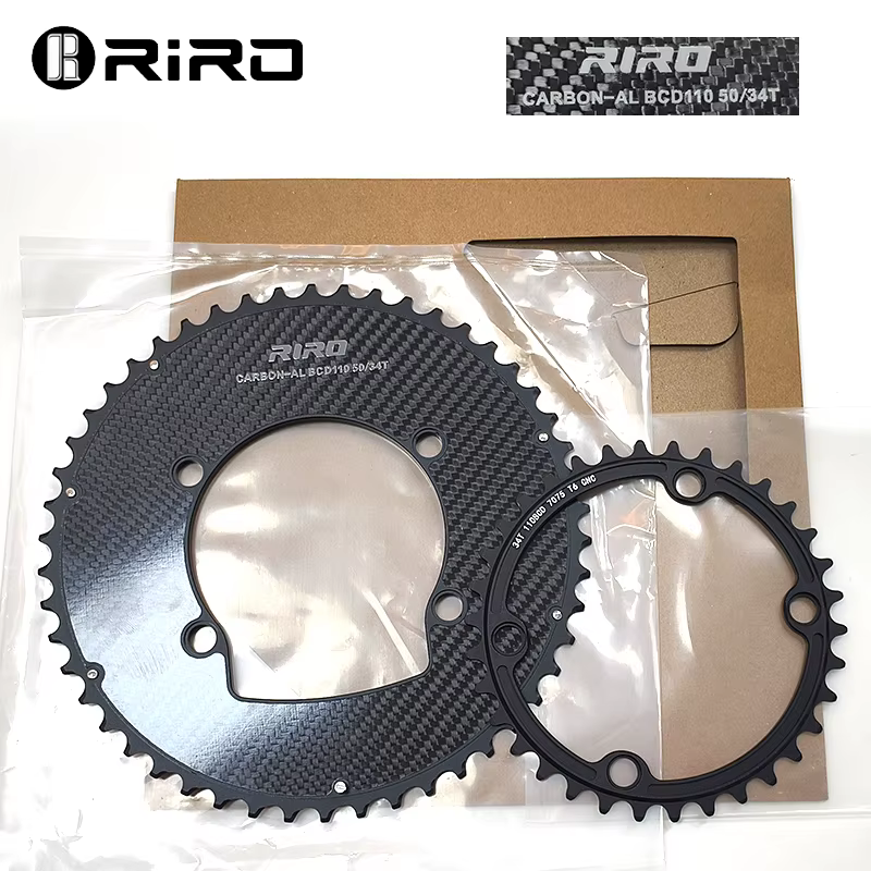 Plateau de pédalier en carbone RIRO 110BCD 11/12S 4 boulons pour vélo de route