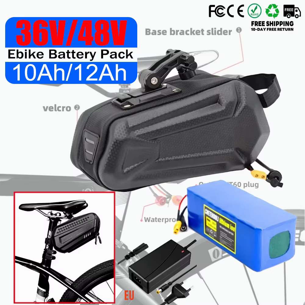 Batterie de vélo électrique 48v 36v 10Ah 12Ah