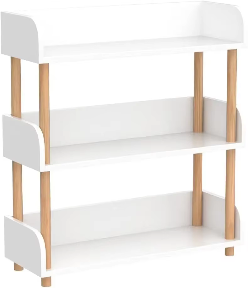 Wayifair Home Furniture Store Bibliothèque d'exposition moderne avec bord supérieur et cadre en bois massif pour la maison et le bureau, armoire de rangement