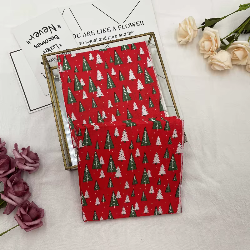 Napperon en papier pour sapin de Noël rouge, décoration de fête de vacances, assiette en papier bricolage, papier Bart Sophia, papier Poulet, 33x33cm, 10 pièces, 20 pièces, Pac