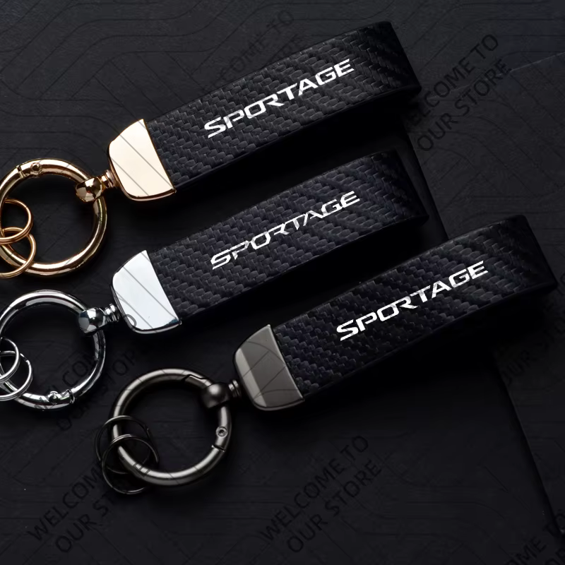 Porte-clés en cuir et Fiber de carbone pour voiture SPORTAGE GT LINE KIA, en alliage de Zinc, cadeau personnalisé avec accessoires, nouvelle mode
