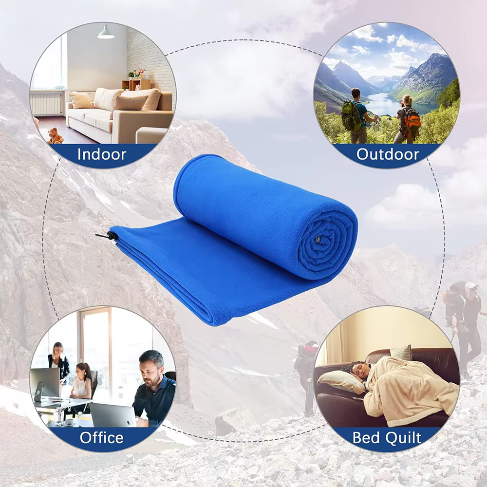 Sac de couchage portable avec doublure en microcarence, drap de voyage Smile, sac de couchage, couverture de camping zippée, lit de tente de camping en plein air