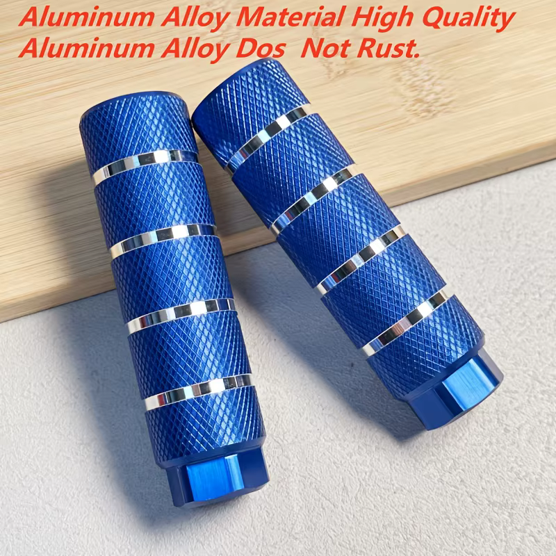 Pédales arrière de vélo en alliage d'aluminium anodisé bleu