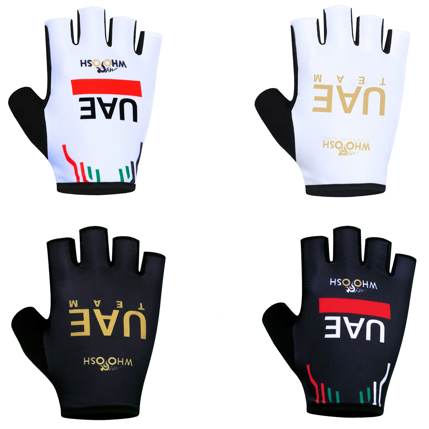 Gants de cyclisme rembourrés à demi-doigts pour hommes et femmes