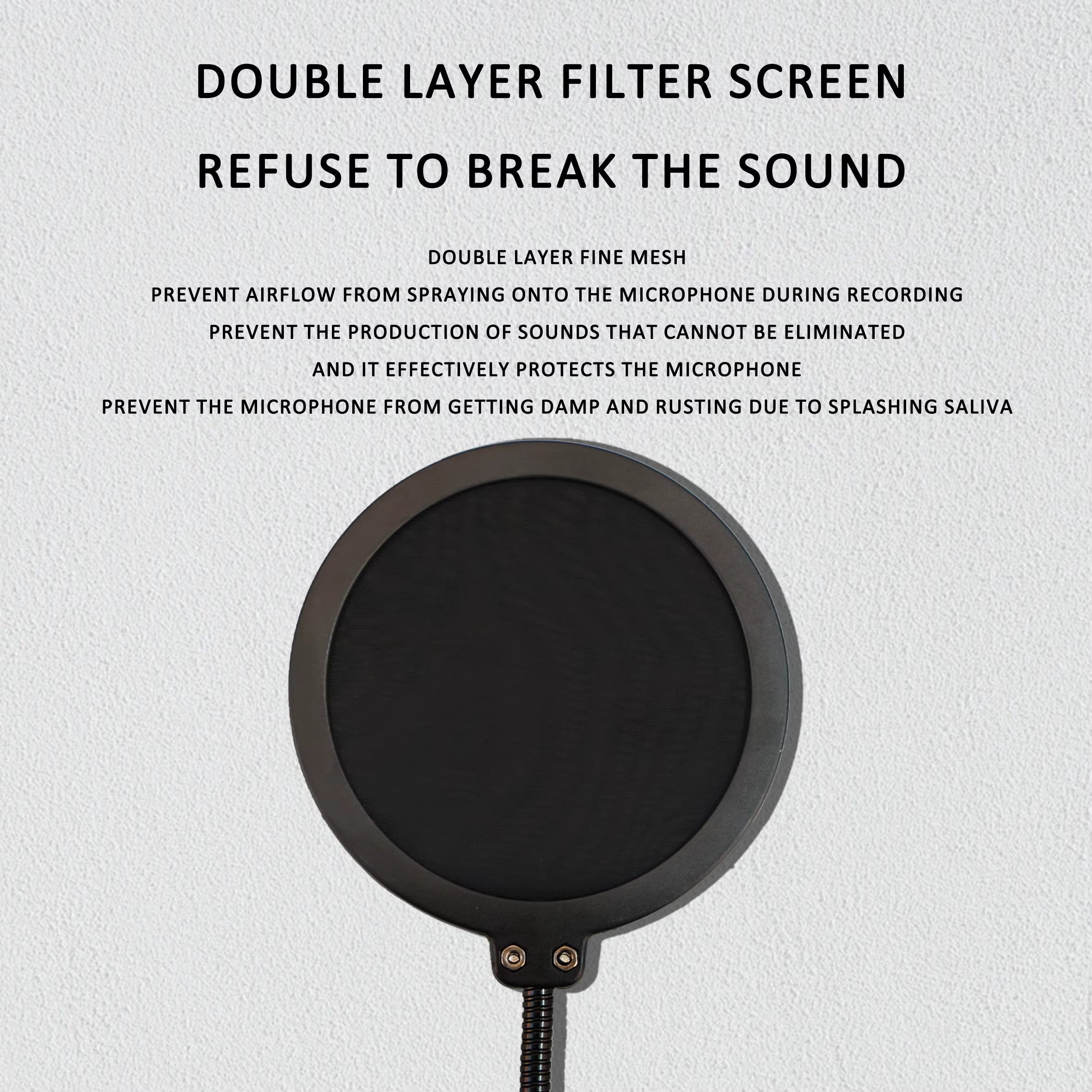 Pare-brise universel pour condensateur d'enregistrement de studio, accessoires de microphone, filtre à pop en métal