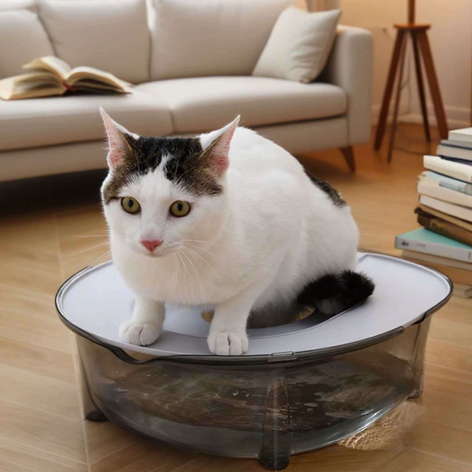 Kit d'entraînement à la propreté pour chat, bac à litière portable réutilisable, système d'apprentissage de la propreté polyvalent et amovible pour animaux de compagnie