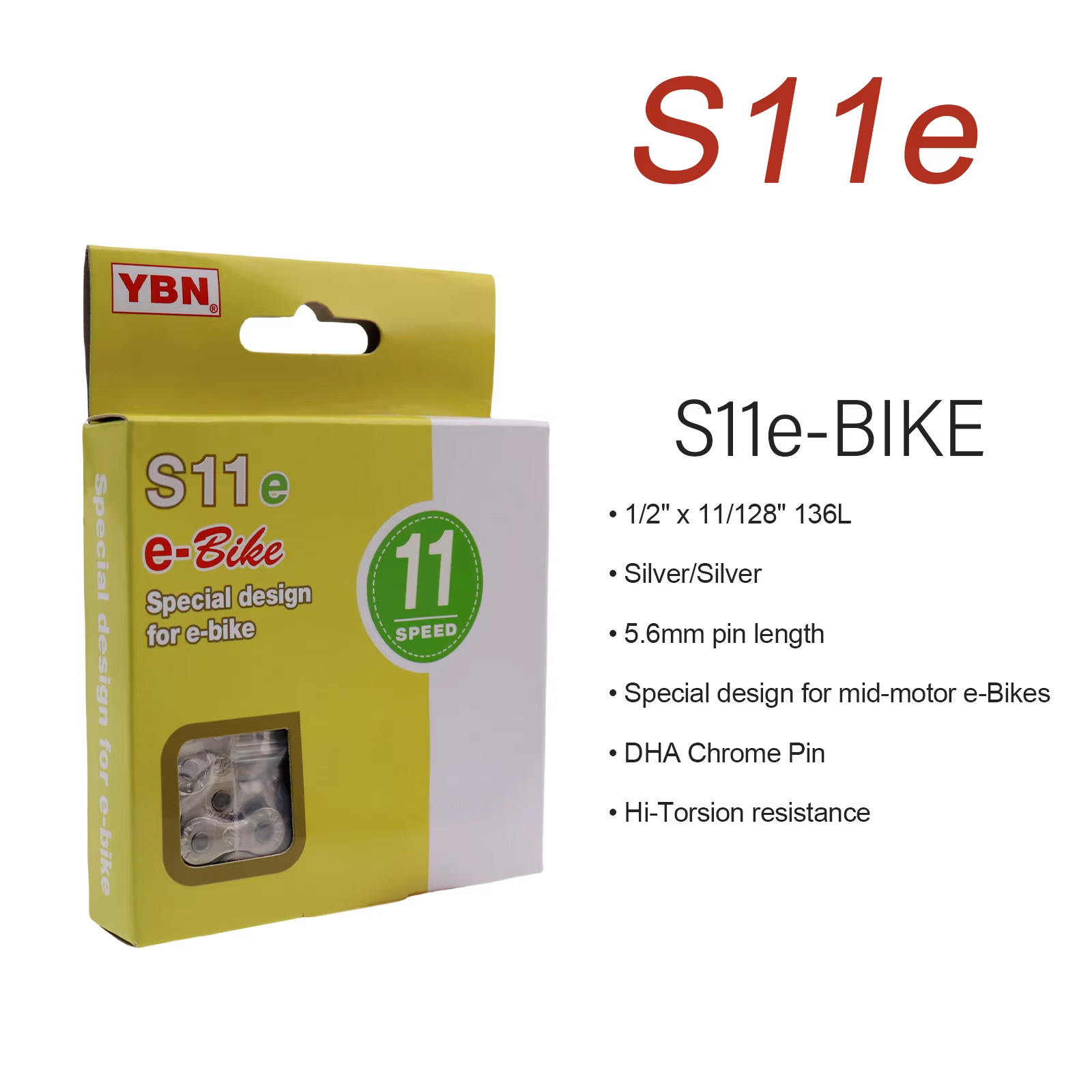 Chaîne de vélo électrique YBN 8/9/10/11/12 vitesses