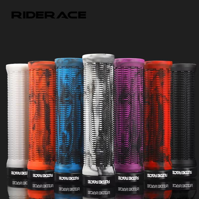 RIDERACE poignées de vélo verrouillage sur VTT poignée de barre couverture ergonomique couleur mixte antichoc TPR