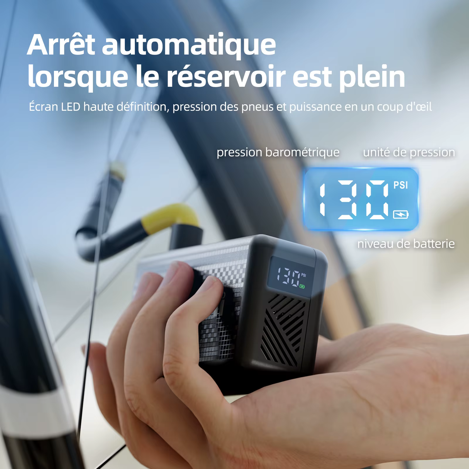 130 PSI CYCLAMI AM6 pompe de gonflage électrique de poche Portable affichage de la pression des pneus personnalisé 9