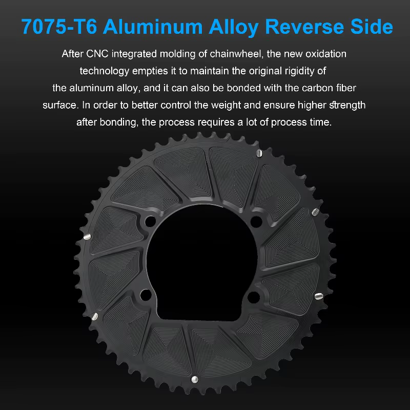 Plateau de pédalier en carbone RIRO 110BCD 11/12S 4 boulons pour vélo de route