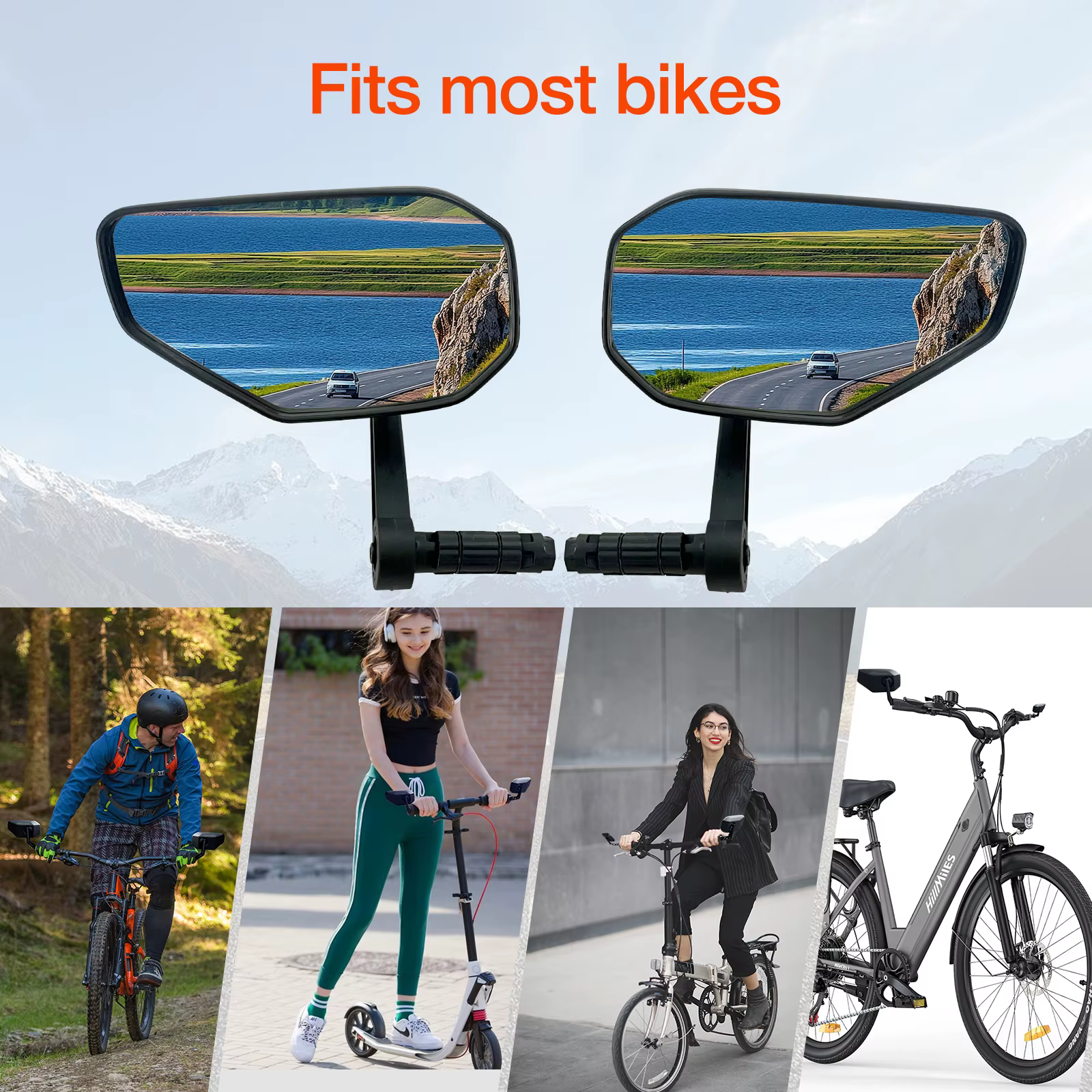 Rétroviseur de vélo pour guidon